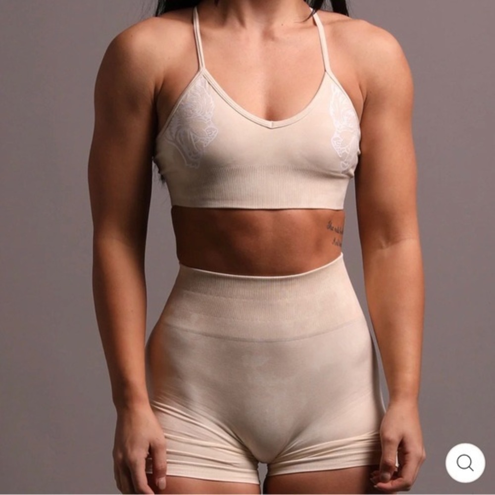 Darc Sport Everson Cream Marble Scrunch Shorts